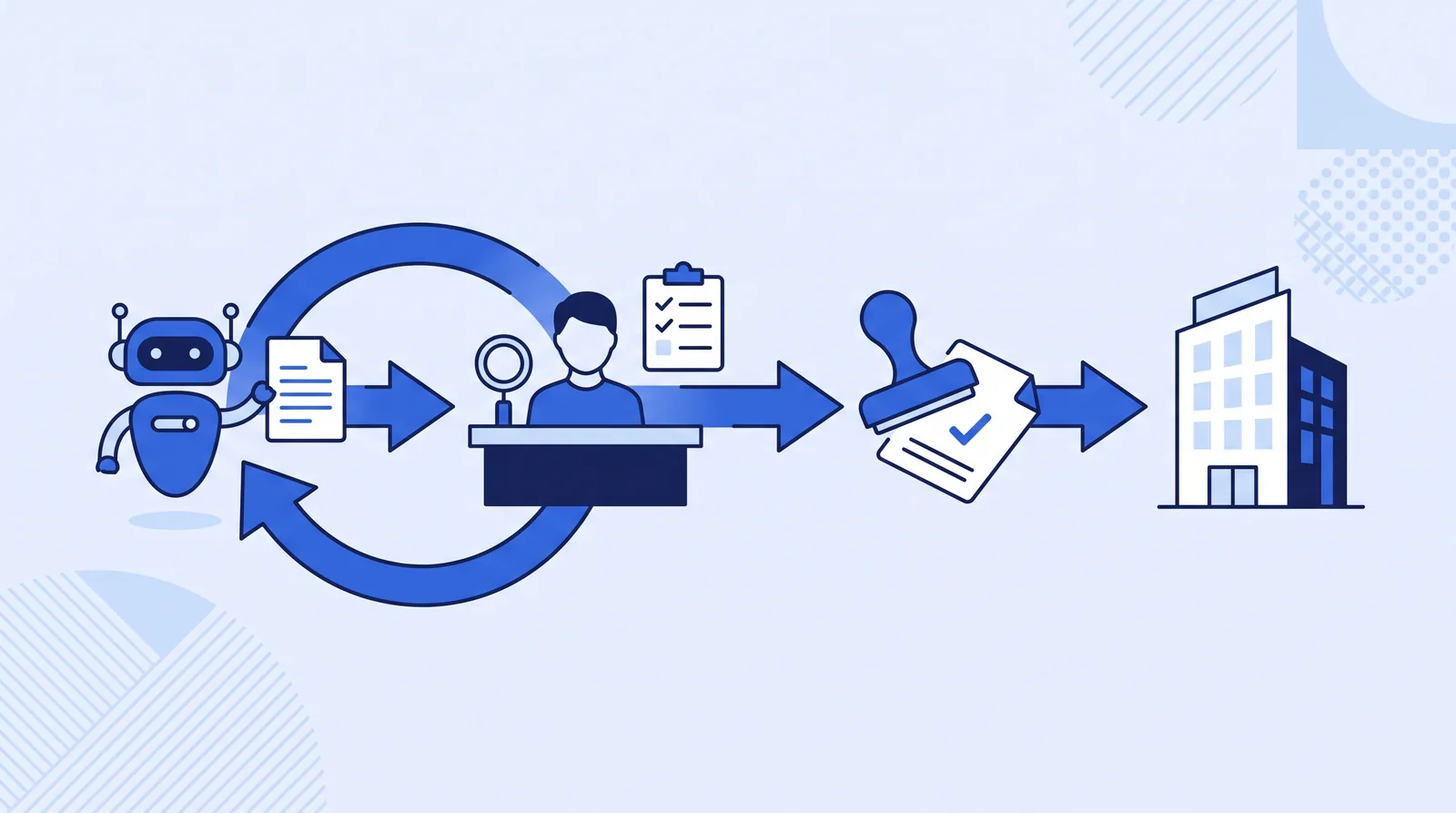 AI draft passing through engineer review and seal before reaching the client